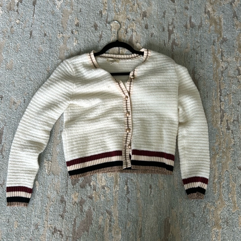 L’Agence cardigan with gold buttons